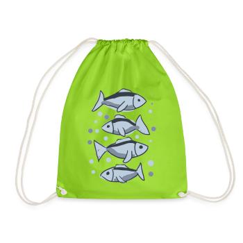 Pisces - Drawstring Bag - neon green - Front