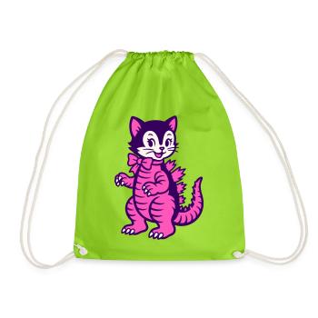 Monster Cat - Turnbeutel - Neongrün - Vorne