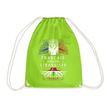 Francais De Racines Libanaises T-Shirt Cadeau H... - Sac de sport léger - vert néon - Devant