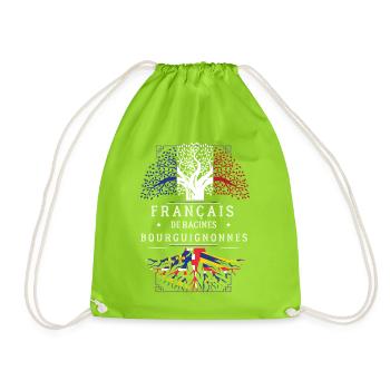 Francais De Racines Bourguignonnes T-Shirt Cade... - Sac de sport léger - vert néon - Devant