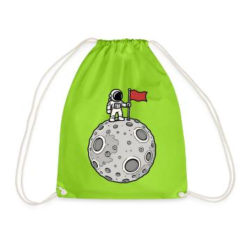 Mond Landung Astronaut Flagge Weltraum Vektor Shir - Turnbeutel - Neongrün - Vorne