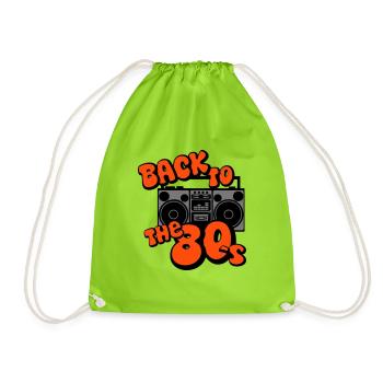 80er Party , Fun Shirt , Back Back to the 80s (25) - Turnbeutel - Neongrün - Vorne