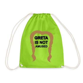 "Greta" is not amused. Auto, Diesel, Air Conditioning, USA - Drawstring Bag - neon green - Front