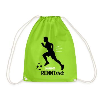 Flotter RENNTner - Fussballer - Turnbeutel - Neongrün - Vorne
