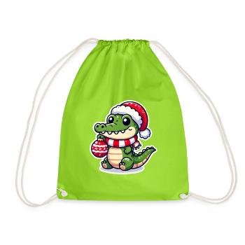Jolly Crocodile Clemens - Turnbeutel - Neongrün - Vorne
