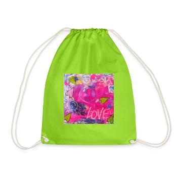 GRAFFITI LOVE - statement styles I chrart2wear - Turnbeutel - Neongrün - Vorne
