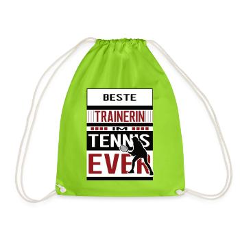 Tennis Trainerin Beste Tennistrainerin Verein - Turnbeutel - Neongrün - Vorne