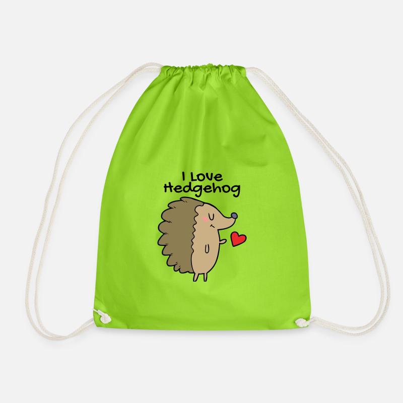 I love Hedgehog - Turnbeutel - Neongrün