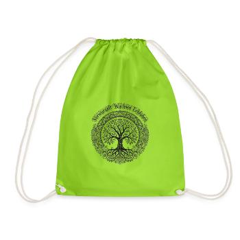 Verwurzelt Wachsen Erblühen - Baum des Lebens Yoga - Turnbeutel - Neongrün - Vorne