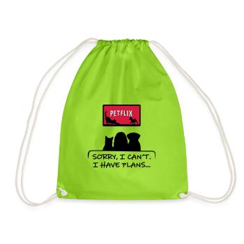 Lustiges Hunde Design - Turnbeutel - Neongrün - Vorne
