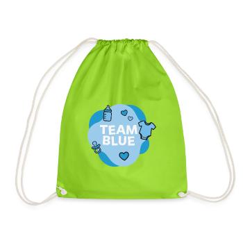 Team Blue Baby Shower Design - Turnbeutel - Neongrün - Vorne
