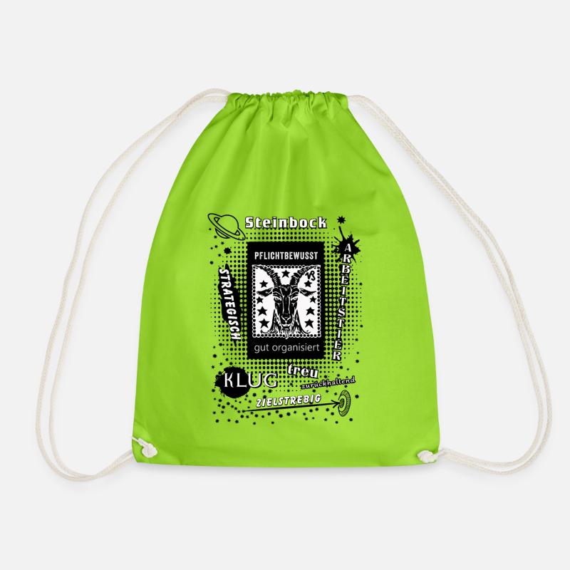 Zodiac Capricorn - Drawstring Bag - neon green