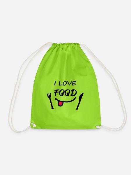 J'adore manger. - Sac de sport léger - vert néon