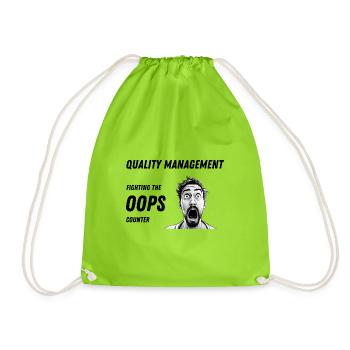 Gestion de la qualité - Lutter contre le compteur Oups - Sac de sport léger - vert néon - Devant