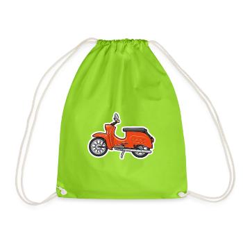 Design rétro orange Simson hirondelle - Sac de sport léger - vert néon - Devant