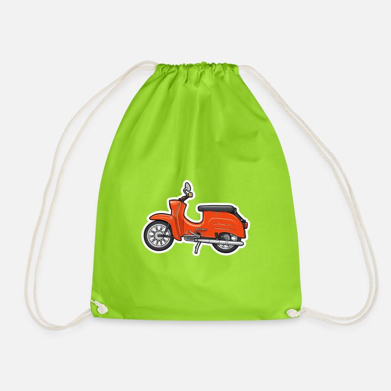 Retro Orange Simson Swallow Design - Drawstring Bag - neon green