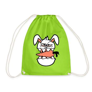 Bunny Monster Evil Carrot Carrot Halloween Horror - Drawstring Bag - neon green - Front