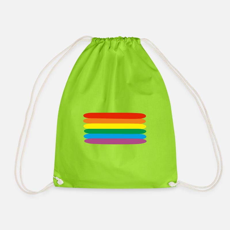 Rainbow - Regenbogen - Turnbeutel - Neongrün