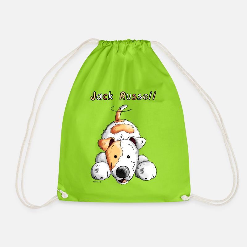 Verspielter Jack Russell - Turnbeutel - Neongrün