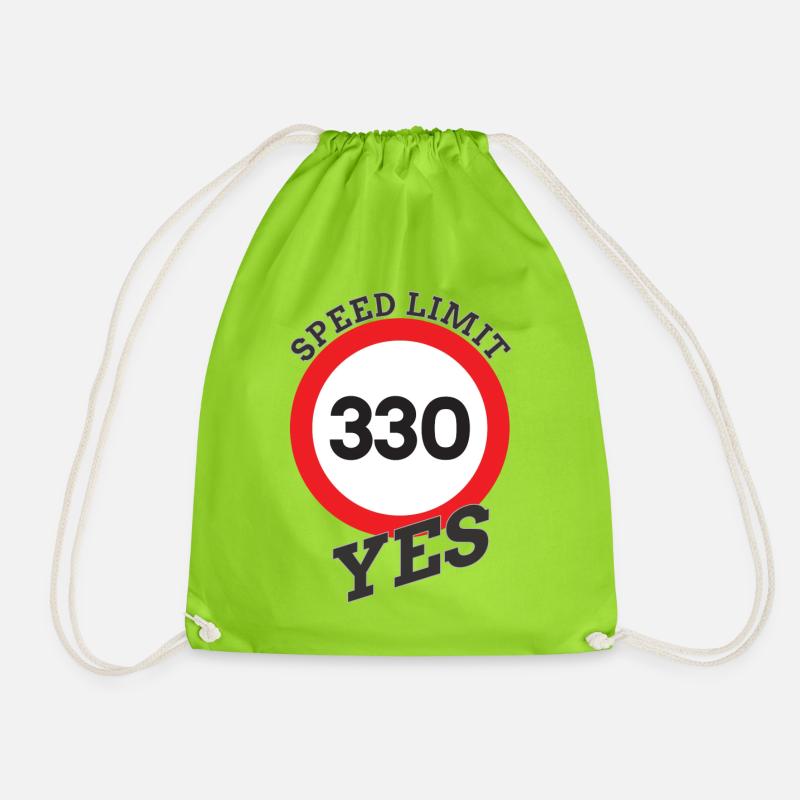 Speed limit, speed limit highway - Drawstring Bag - neon green