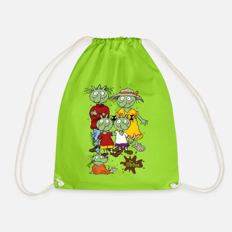 Die Olchis Classic Eine Schmuddlige Familie - Turnbeutel - Neongrün