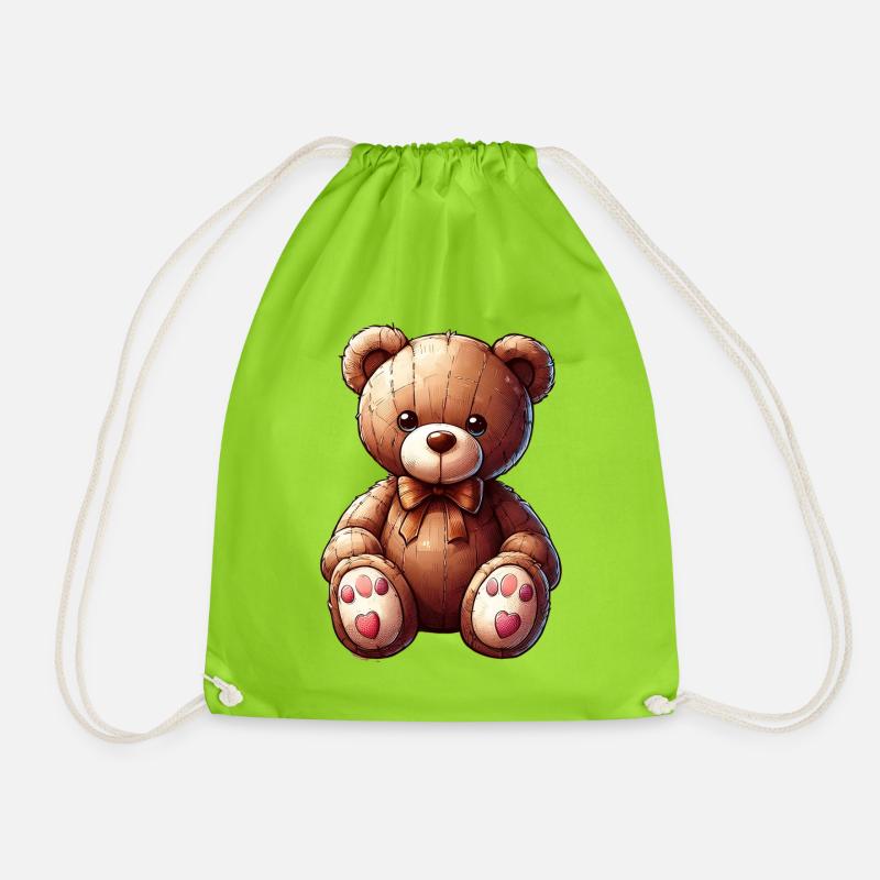 Orso Orsacchiotto Teddybär - Turnbeutel - Neongrün