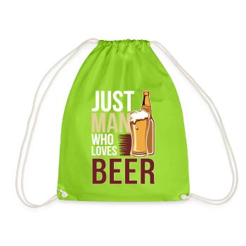 Just Man Who Loves Beer - Turnbeutel - Neongrün - Vorne