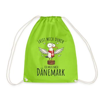 Lasst mich durch ich muss nach Dänemark - Turnbeutel - Neongrün - Vorne