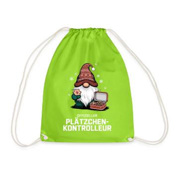 Gnome Inspecteur Officiel des Cookies - Sac de sport léger - vert néon - Devant