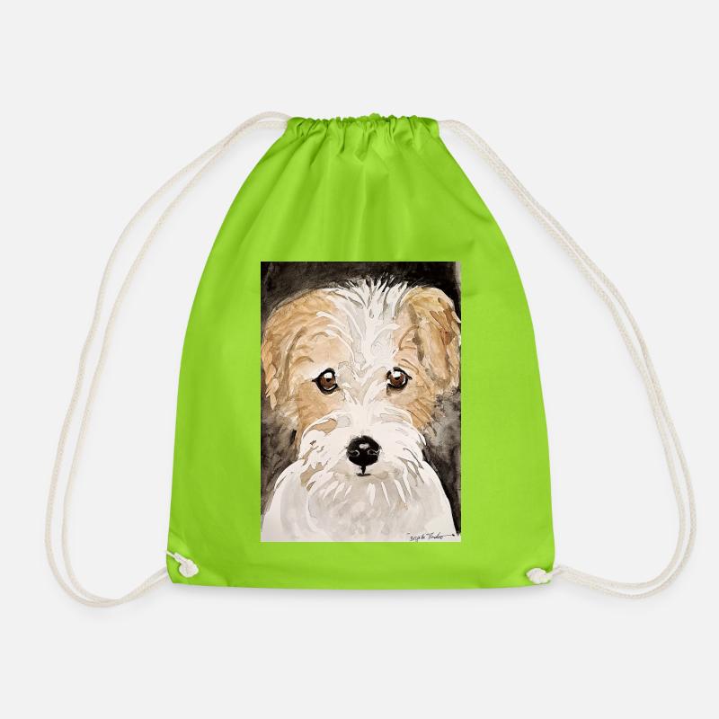 Chiot terrier, - Sac de sport léger - vert néon