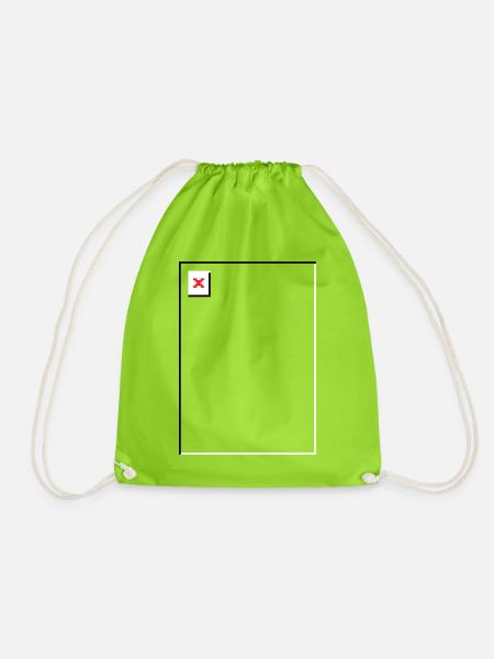 Missing Image – File Not Found Portrait - Drawstring Bag - neon green