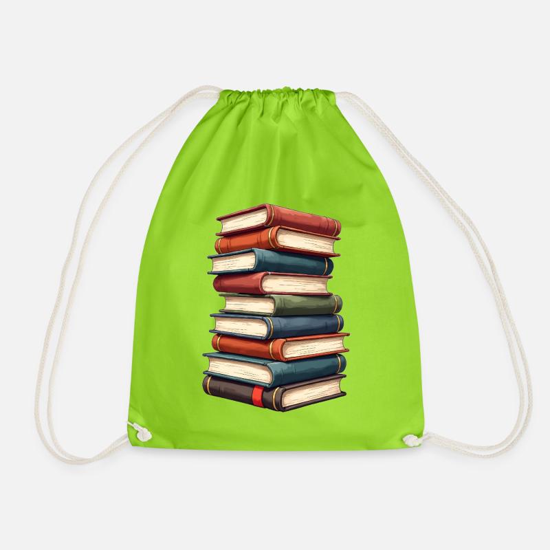 Bücher - Turnbeutel - Neongrün