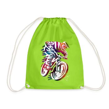 Balade à moto colorée - Sac de sport léger - vert néon - Devant