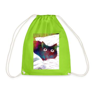 Jagdkatze - Turnbeutel - Neongrün - Vorne