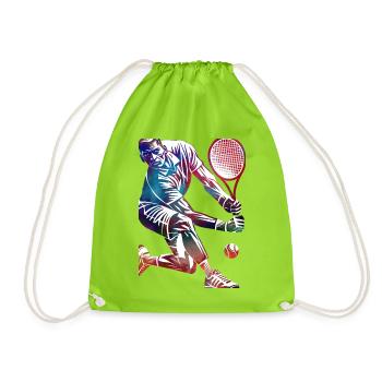 Tennisspieler - Turnbeutel - Neongrün - Vorne