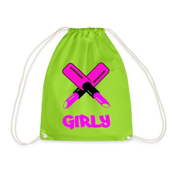 GIRLY Neon Cutout Typography - Turnbeutel - Neongrün - Vorne