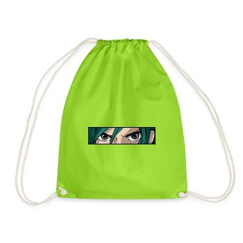Anime Girl yeux - Sac de sport léger - vert néon - Devant