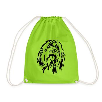 Bearded Collie chien de berger chien Wilsigns - Sac de sport léger - vert néon - Devant