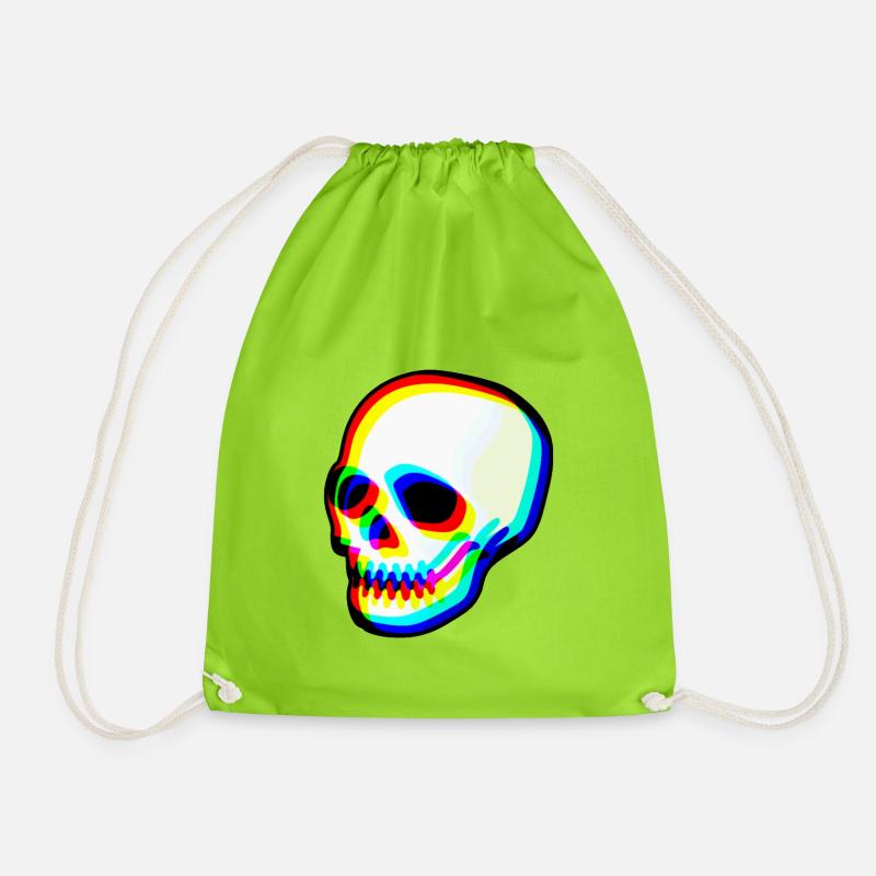 Moderne Neonschädel Illustration - Turnbeutel - Neongrün