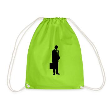 Businessman silhouette - Drawstring Bag - neon green - Front
