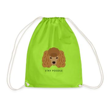 Poodle Brown - Turnbeutel - Neongrün - Vorne