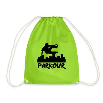 Free running in the city, parkour - Drawstring Bag - neon green - Front