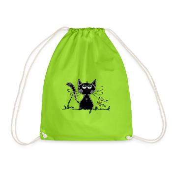 Chat heureux - chat heureux amoureux - Sac de sport léger - vert néon - Devant