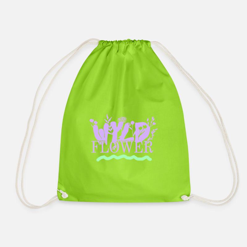 Wyld Flower – Boho Vibes - Turnbeutel - Neongrün
