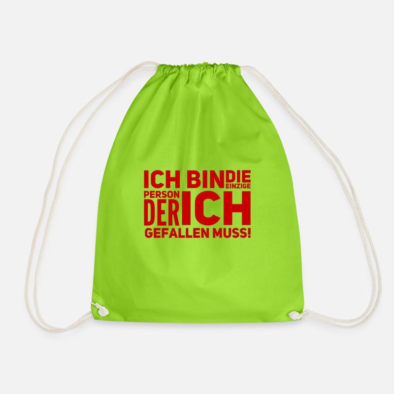 ich muss nur mir gefallen - Turnbeutel - Neongrün