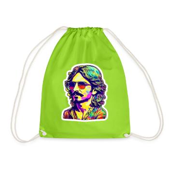 Hippie - Turnbeutel - Neongrün - Vorne