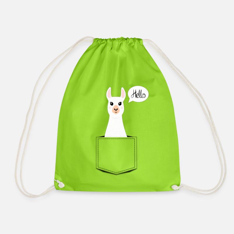 Hello Lama - Turnbeutel - Neongrün