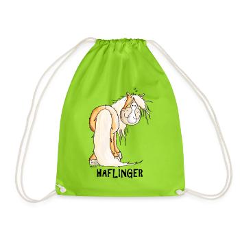 Happy Haflinger - Drawstring Bag - neon green - Front