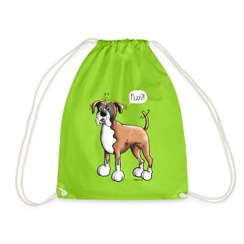 Woof Deutscher Boxer - Boxer Allemand - Sac de sport léger - vert néon - Devant