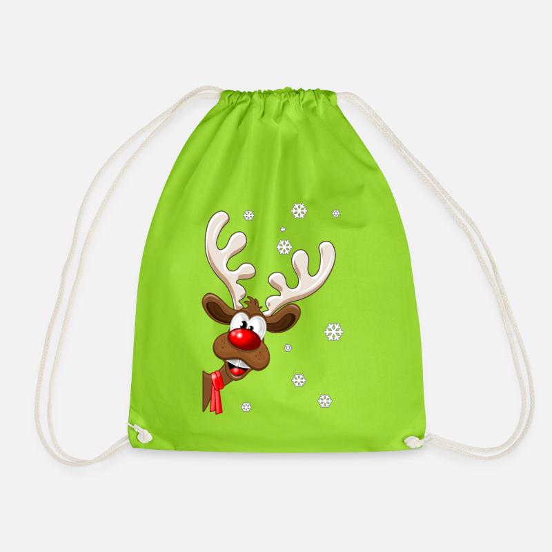renne de noël rudolph - renne de noël - Sac de sport léger - vert néon